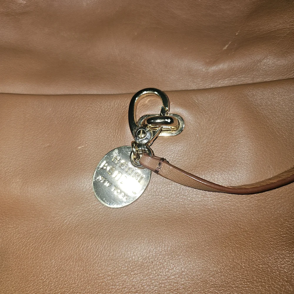 henri bendel Cognac Leather Tote with Removable Strap